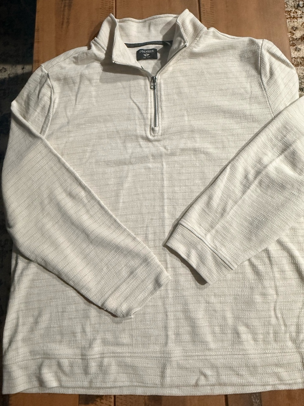 Dockers Men's Cream Half-Zip Knit Sweater